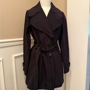 Lululemon Women’s Black Belted Trench Jacket | Size 12 |Missing Button) VINTAGE